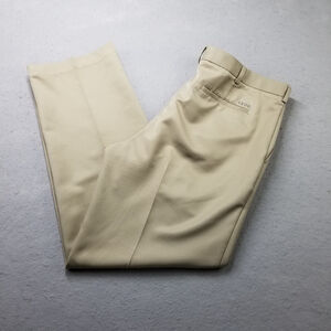 IZOD Golf Pants Mens Size 38x32 Brown Beige Performance Tech Flat Front